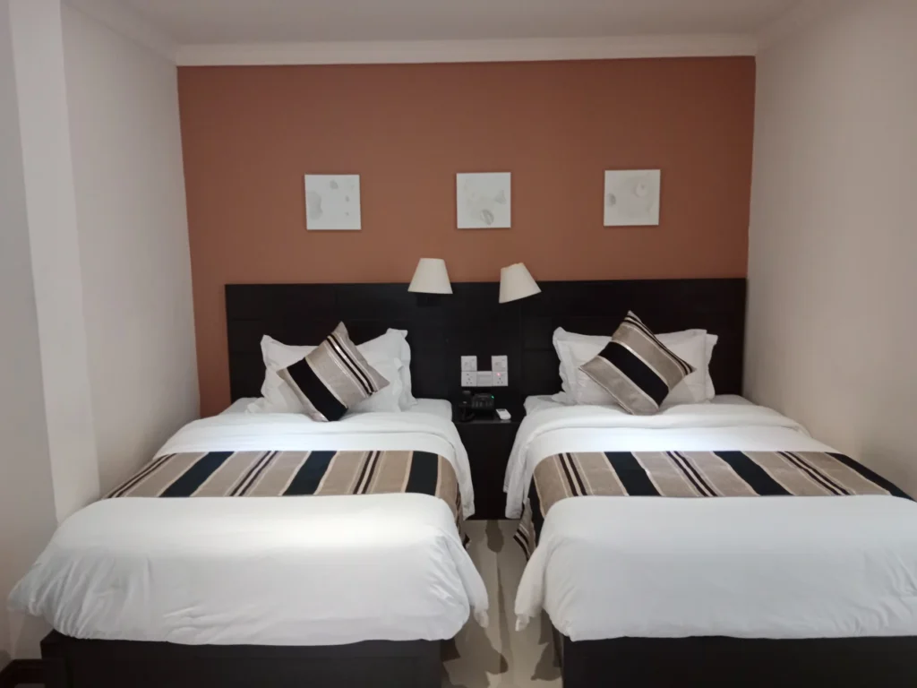 Deluxe twin room at Lagoon Lodge